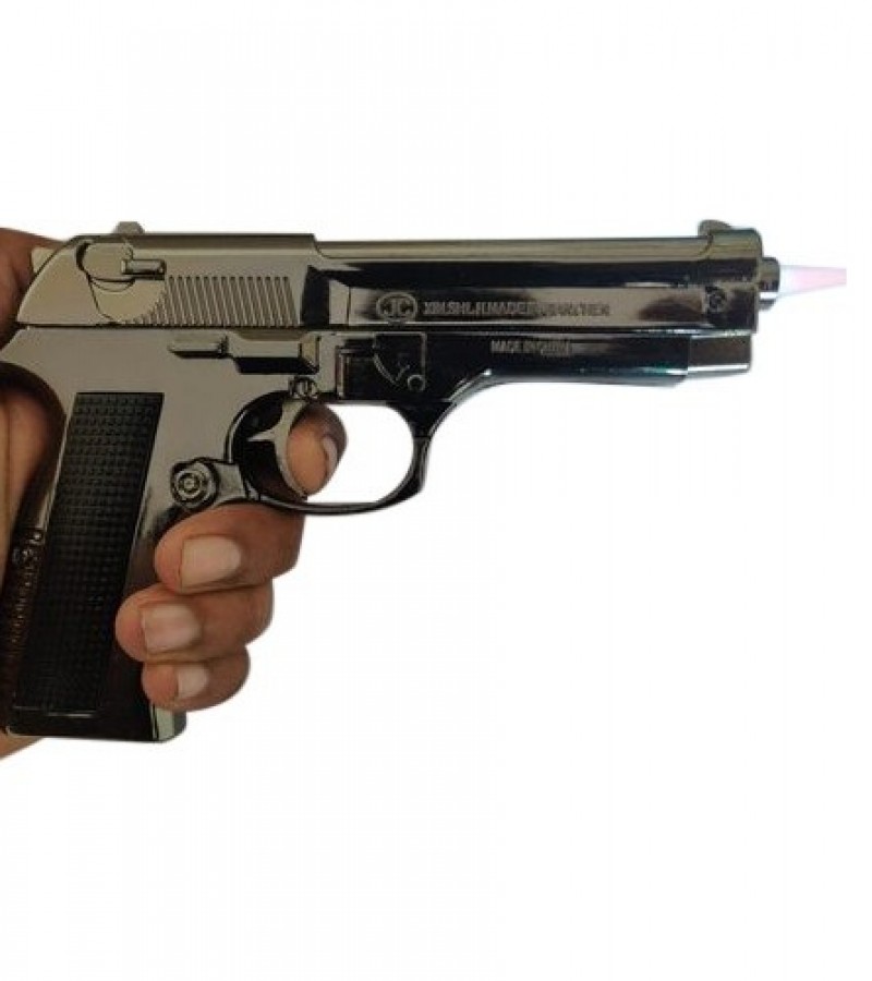 WBD 608 Pullback Fully Metal Black Gun Lighter
